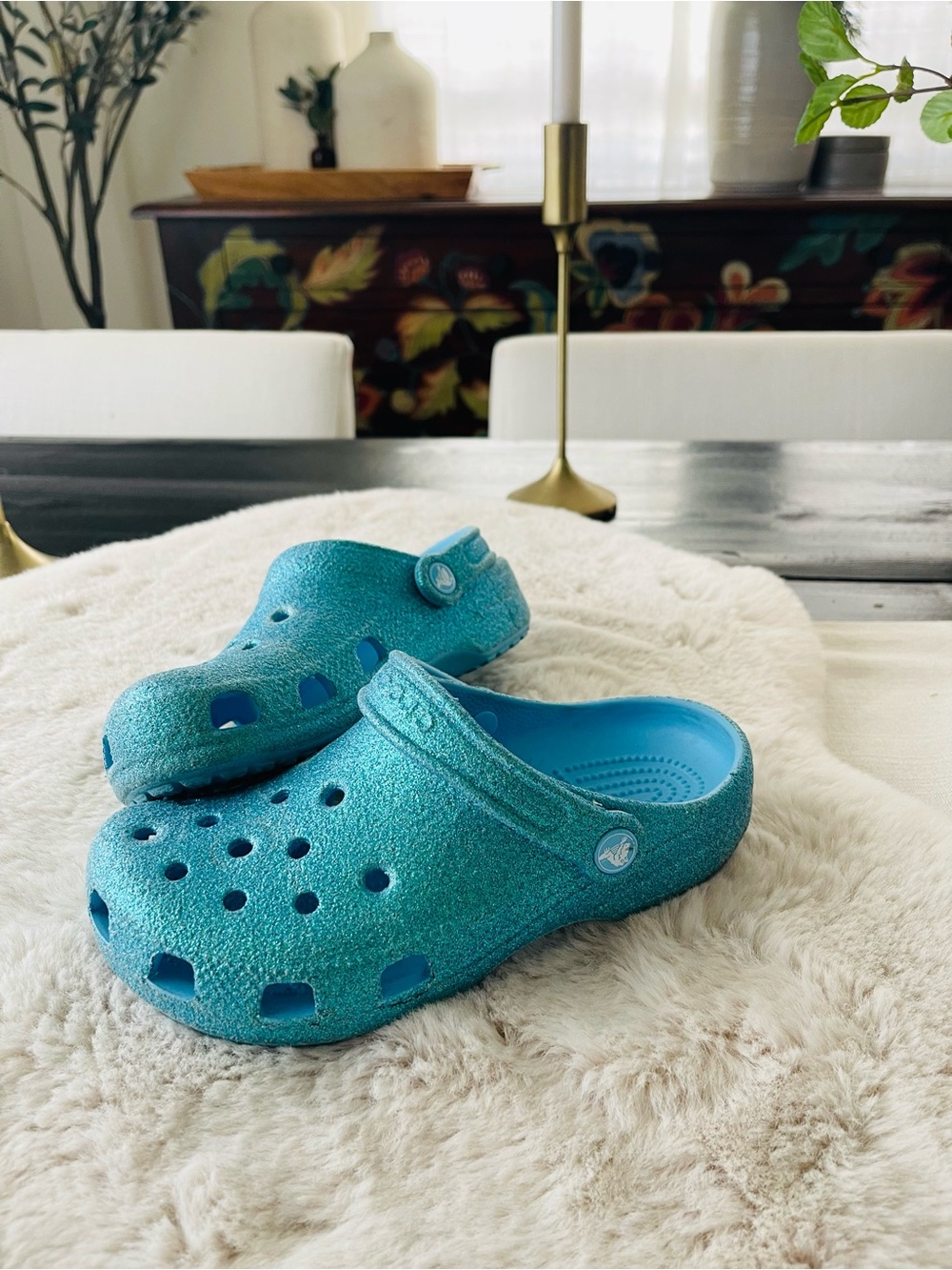 Crocs glitter shoes sz 3 youth